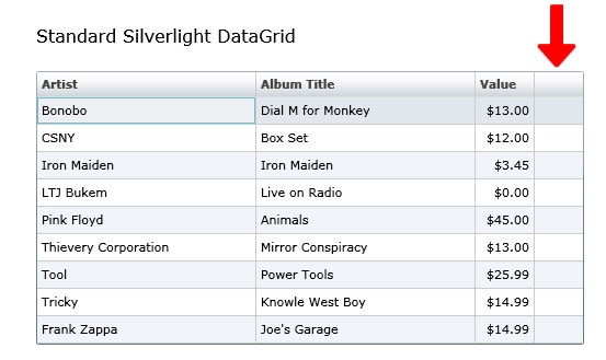 Datagrid In Silverlight